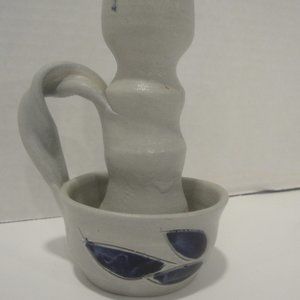 Williamsburg Pottery Candle Stick Holder with twisted handle